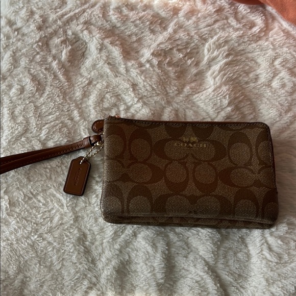 Coach Handbags - Coach Signature Brown Wristlet